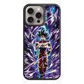 Dragon Ball Goku Phone Case For iPhone Samsung Galaxy Pixel - Ultra Instinct Sign Son Goku Action Art With Purple Energy Aura And Blue Light Pillar On Starry Dark Background