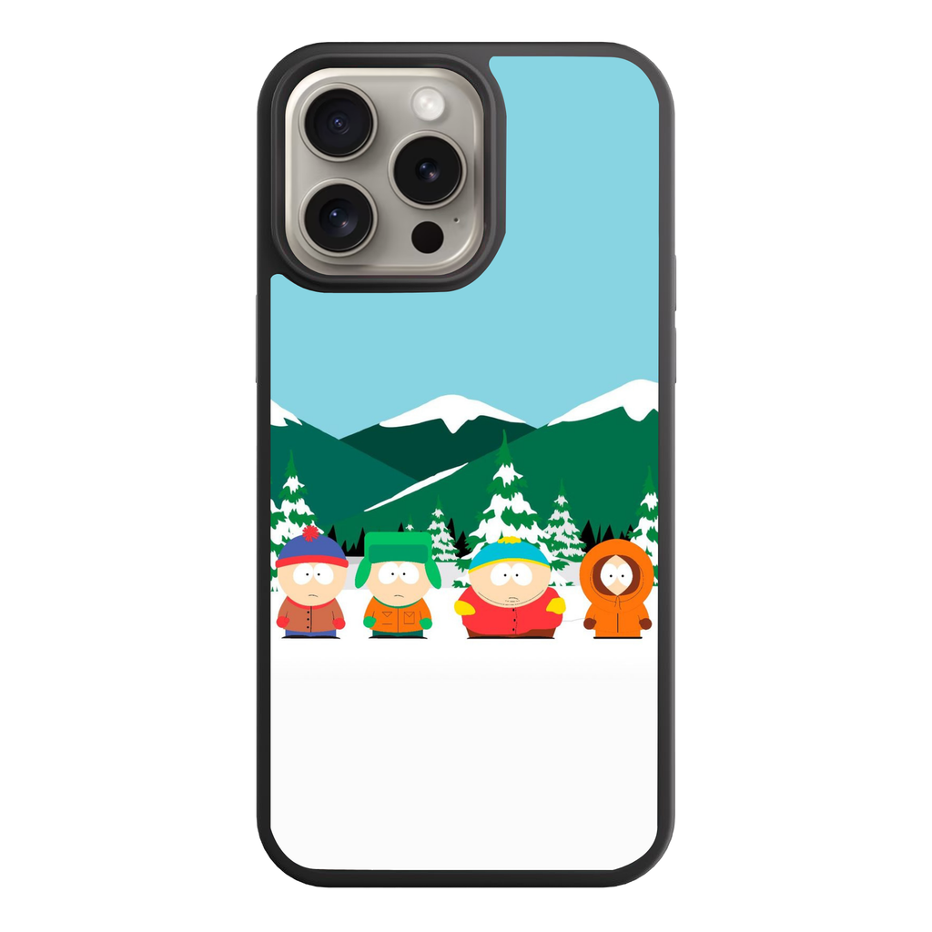 South Park Phone Case For iPhone Samsung Galaxy Pixel - South Park Core Group Standing In Snowy Landscape Under Light Blue Sky