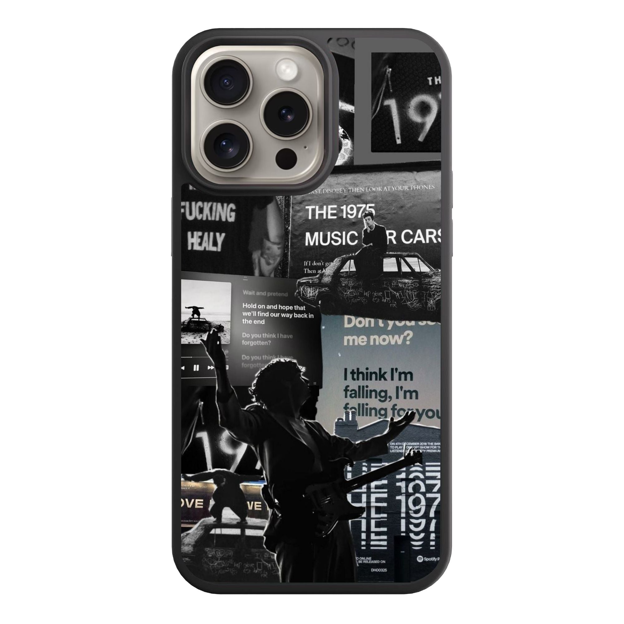The 1975 Phone Case For iPhone Samsung Galaxy Pixel - The 1975 Lyric and Album Art Aesthetic Collage In Dark Background
