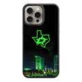 NHL Dallas Stars Phone Case For iPhone Samsung Galaxy Pixel - Dallas Stars Blackout Logo On Starry Night And Skyline Background