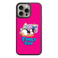 Family Guy Phone Case For iPhone Samsung Galaxy Pixel - The Griffin Family With Fallen Peter And Logo On Pink Background