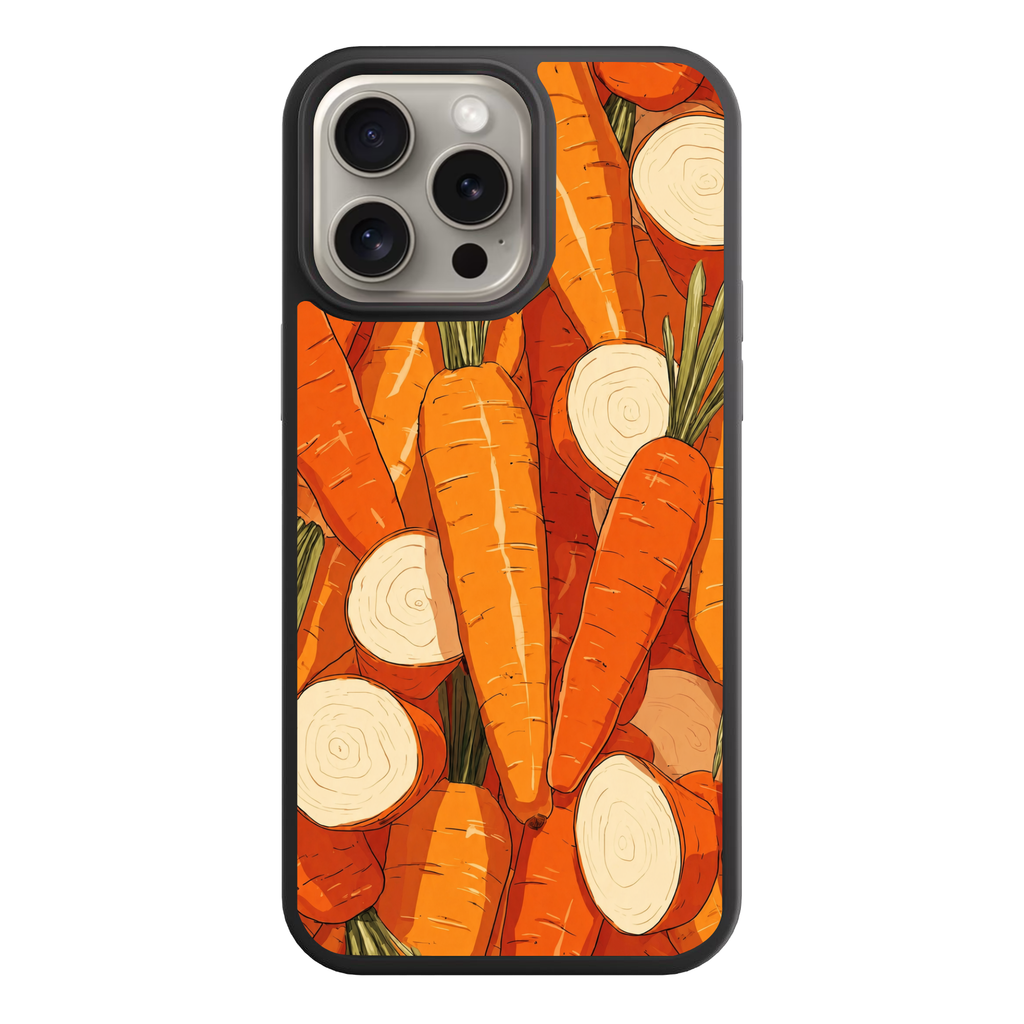 Carrot Pattern Phone Case For iPhone Samsung Galaxy Pixel - Comic Style Carrot Packed Pattern