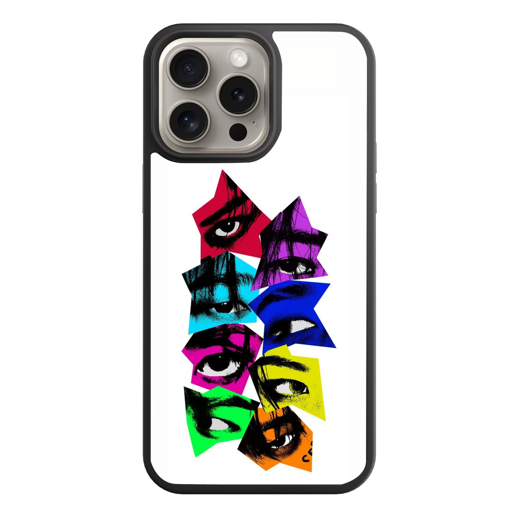 Stray Kids Phone Case For iPhone Samsung Galaxy Pixel - Stray Kids Members Eyes In Colorful Star Cutouts On White Background