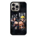 Naruto Phone Case For iPhone Samsung Galaxy Pixel - Itachi Uchiha And Naruto Uzumaki Punching Through Shattering Glass Over Manga Panels