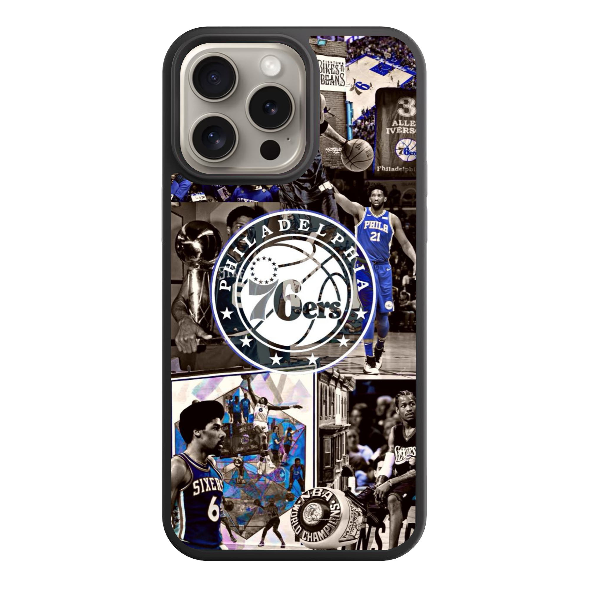 NBA Philadelphia 76ers Phone Case For iPhone Samsung Galaxy Pixel - Philadelphia 76ers Legends and Stars Collage Art
