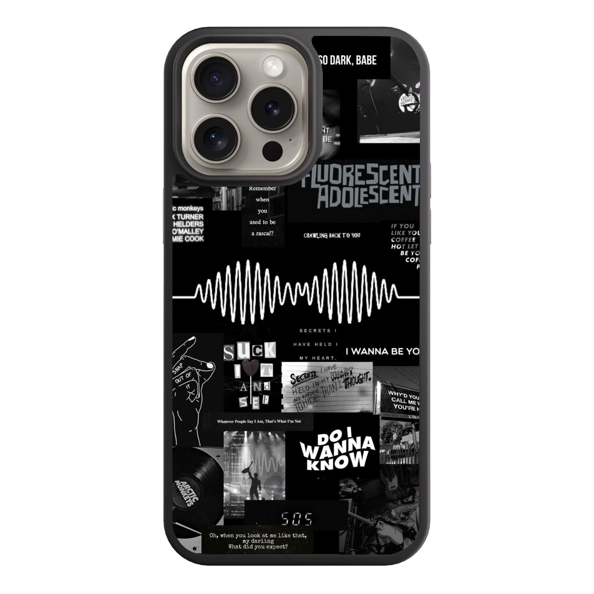 Arctic Monkeys Phone Case For iPhone Samsung Galaxy Pixel - Arctic Monkeys Aesthetic Collage Poster In Black Background