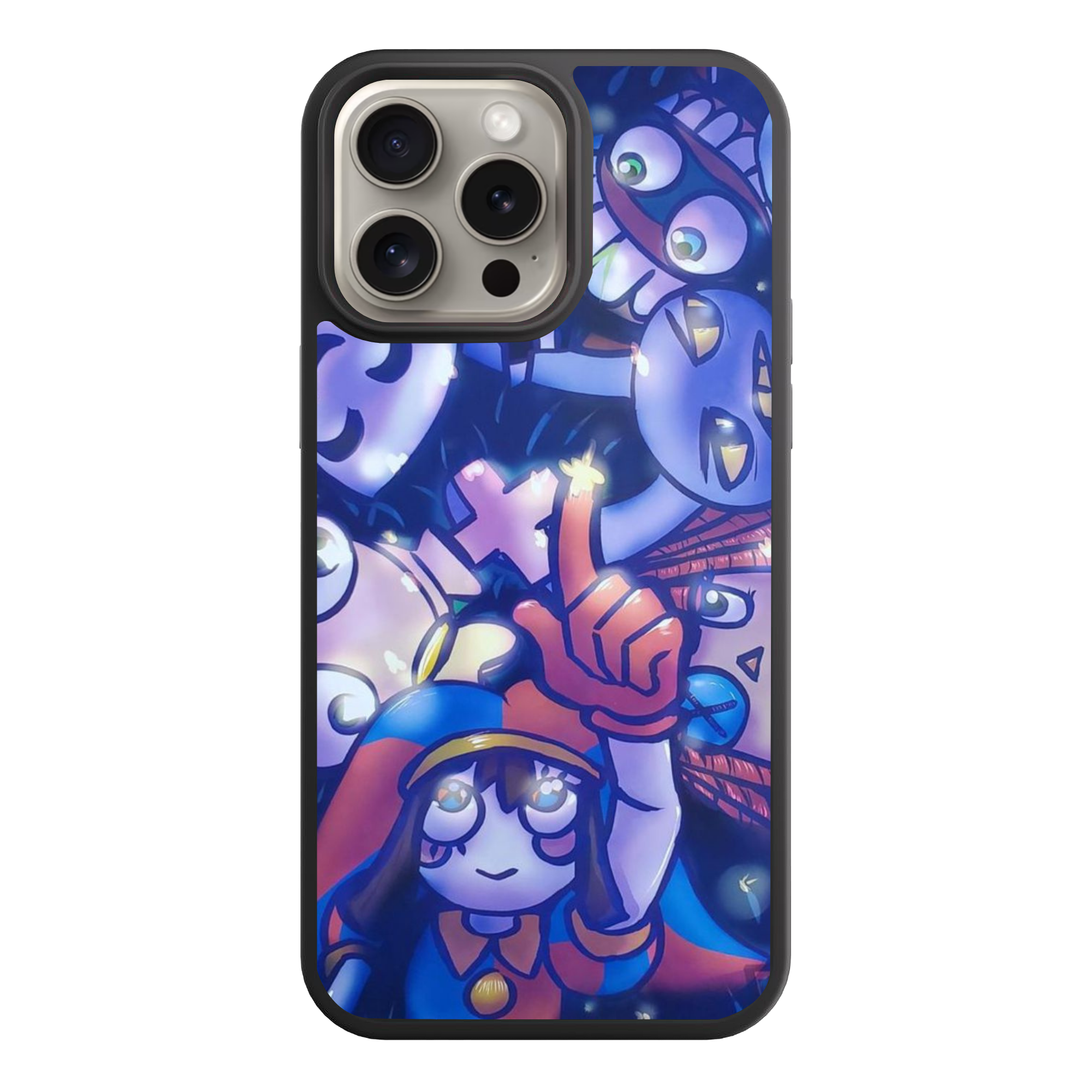 The Amazing Digital Circus Phone Case For iPhone Samsung Galaxy Pixel - Pomni Jax And Friends On Starry Blue Background