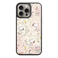Peanuts Snoopy Phone Case For iPhone Samsung Galaxy Pixel - Peanuts Snoopy And Woodstock Pattern With Flowers And Doghouses On Light Pink Background
