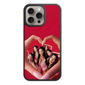 Katseye Phone Case For iPhone Samsung Galaxy Pixel - Katseye Members Framed In Finger Heart Shape On Red Background