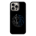 NBA Dallas Mavericks Phone Case For iPhone Samsung Galaxy Pixel - Dallas Mavericks Neon Horse Logo On Black Background
