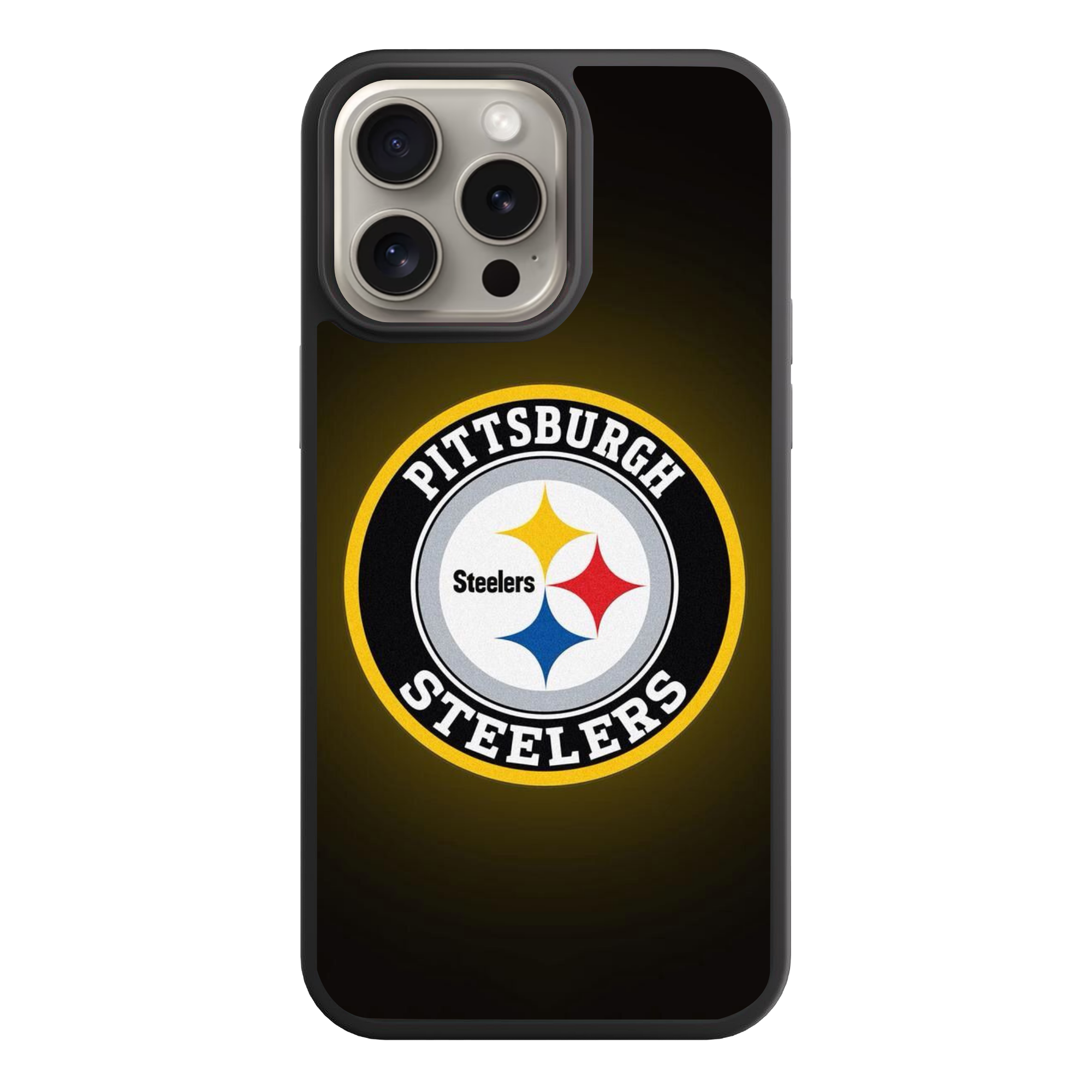 NFL Pittsburgh Steelers Phone Case For iPhone Samsung Galaxy Pixel - Pittsburgh Steelers Logo On Black Gradient Background