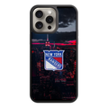 NHL New York Rangers Phone Case For iPhone Samsung Galaxy Pixel - New York Rangers Logo On New York City Skyline Background