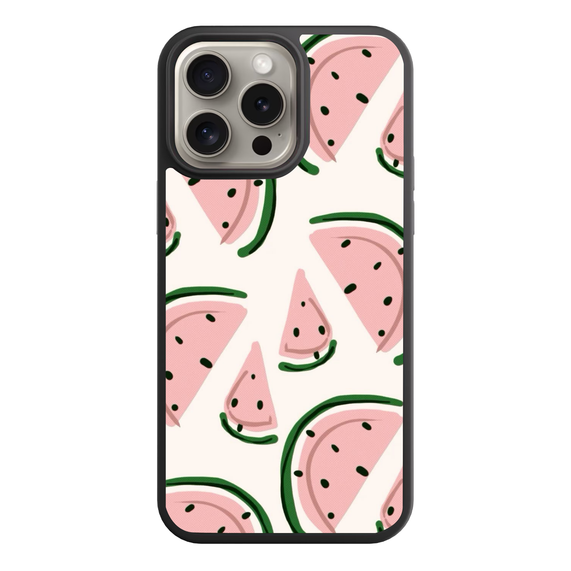 Watermelon Pattern Phone Case For iPhone Samsung Galaxy Pixel - Cute Pastel Watermelon Pattern In Cream Background