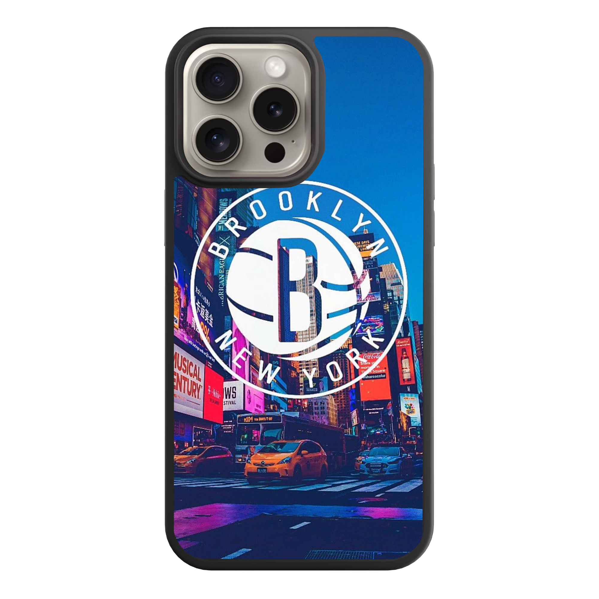 NBA Brooklyn Nets Phone Case For iPhone Samsung Galaxy Pixel - Brooklyn Nets Pride Over Times Square Poster