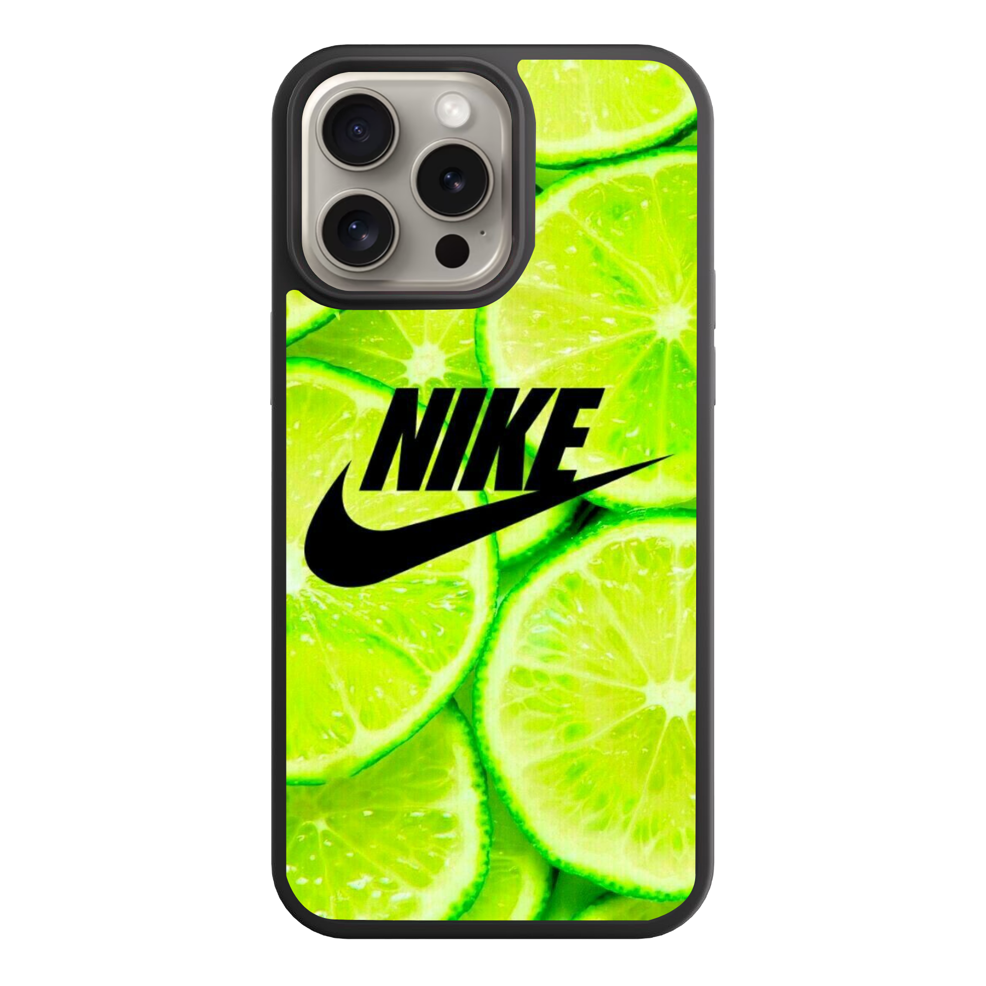 Nike Phone Case For iPhone Samsung Galaxy Pixel - Nike Logo On Lime Slices Background