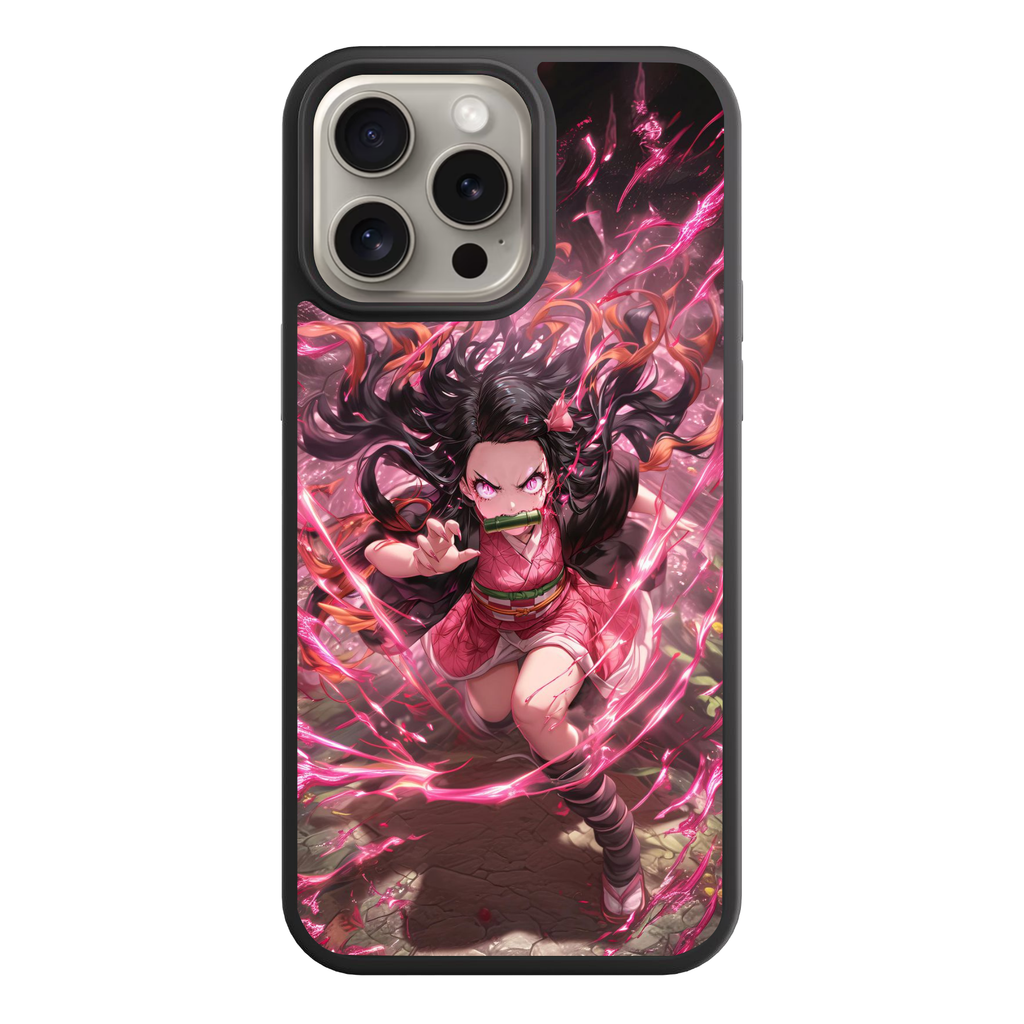 Demon Slayer Nezuko Phone Case For iPhone Samsung Galaxy Pixel - Nezuko Kamado Unleashed Blood Demon Art Battle Poster