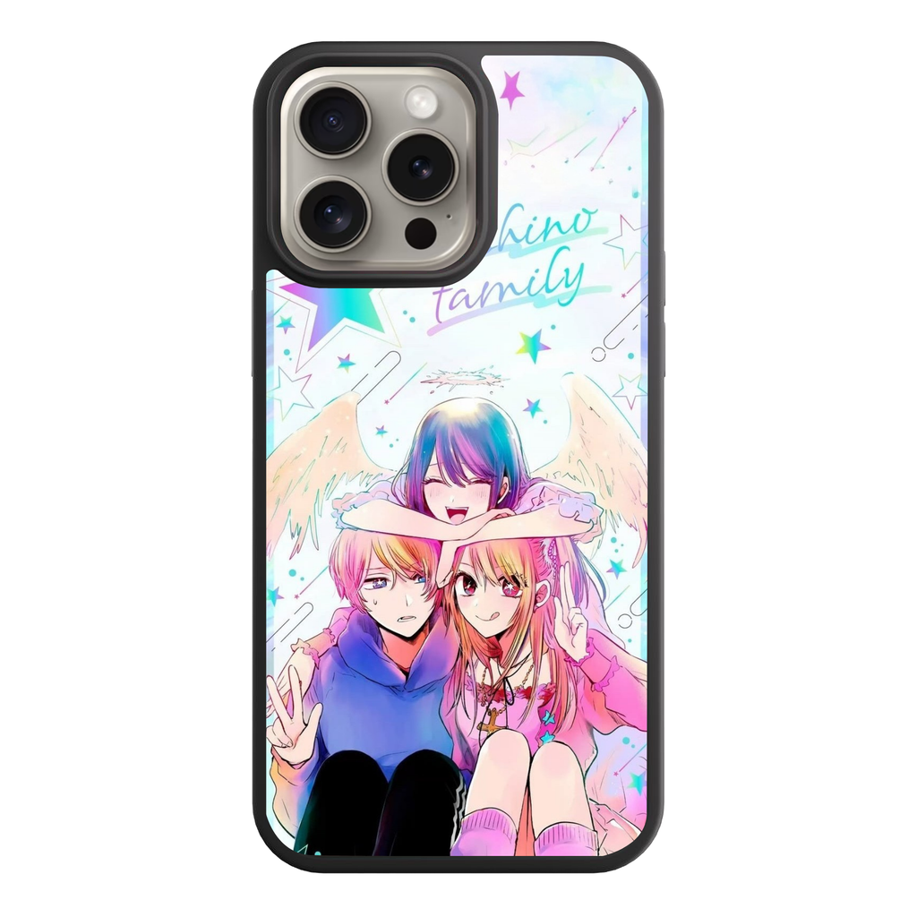 Oshi No Ko Phone Case For iPhone Samsung Galaxy Pixel - The Hoshino Family In Pastel Color Art Style