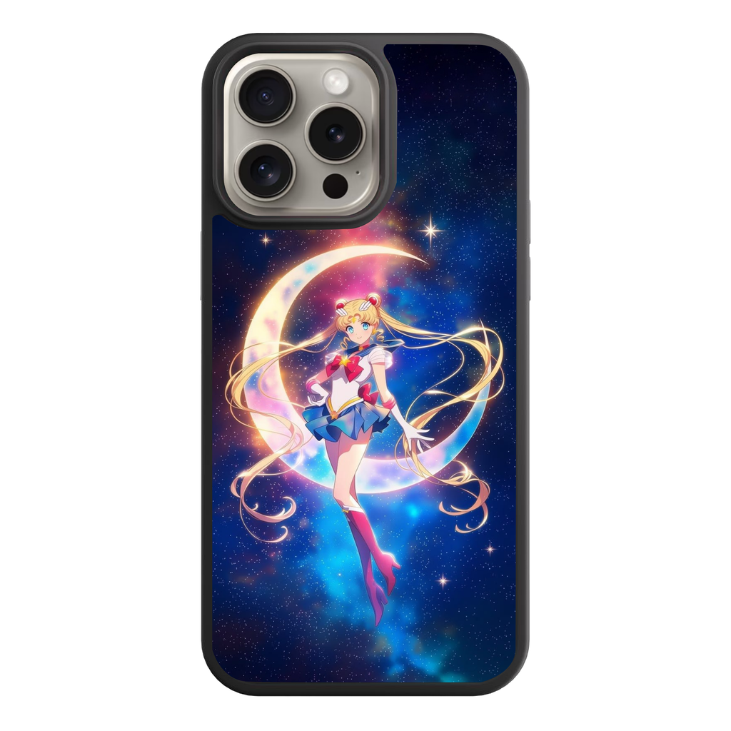 Sailor Moon Phone Case For iPhone Samsung Galaxy Pixel - Sailor Moon Floating Portrait On Vibrant Cosmic Galaxy Background