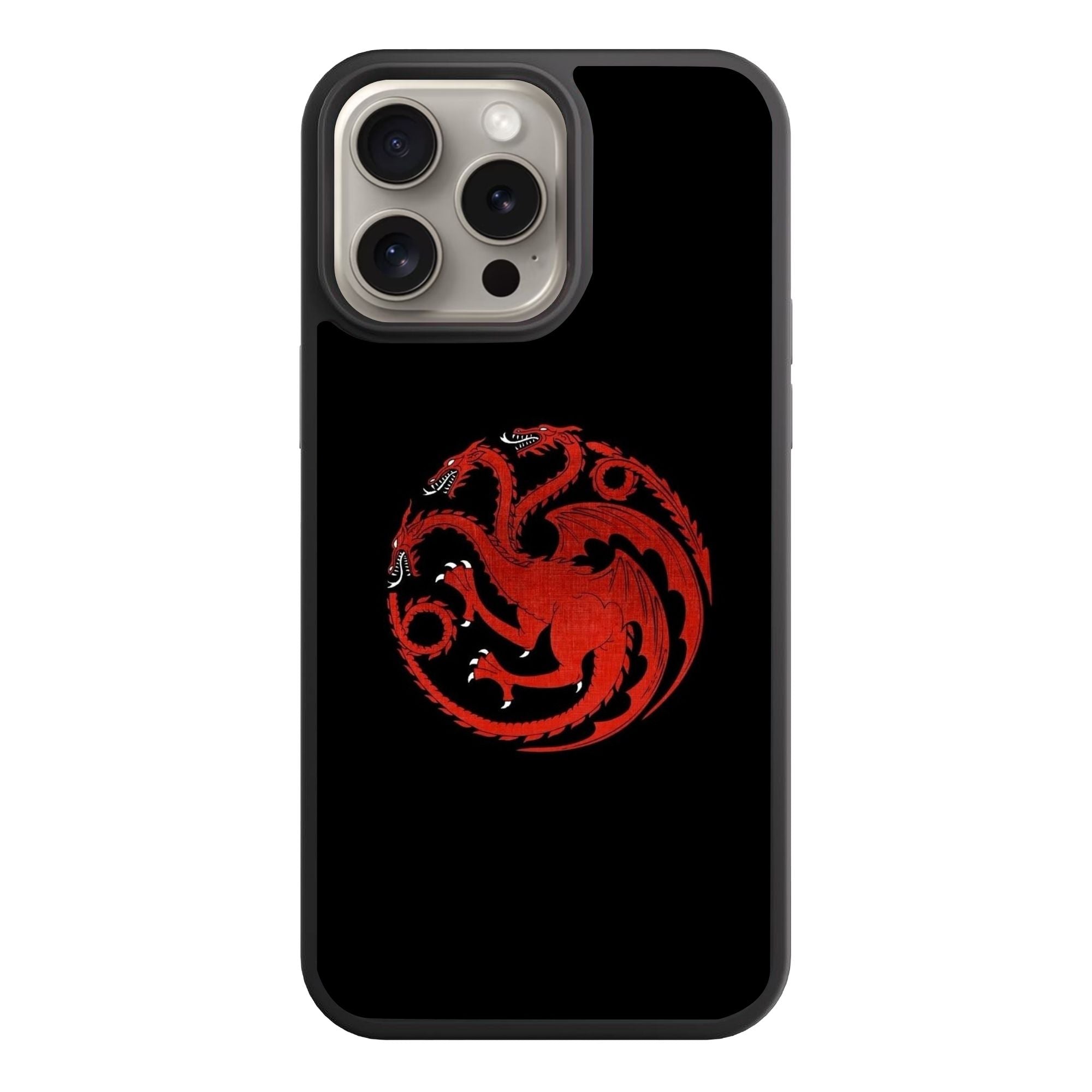 House Of The Dragon Phone Case For iPhone Samsung Galaxy Pixel - House Of The Dragon Red Targaryen Sigil Poster In Black Background