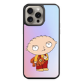 Family Guy Stewie Griffin Phone Case For iPhone Samsung Galaxy Pixel - Stewie Griffin Holding Rupert And Giving The Middle Finger On Pastel Gradient Background