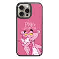 Pink Panther Phone Case For iPhone Samsung Galaxy Pixel - Pink Panther Thinking Under Logo In Pink Background