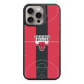 NBA Chicago Bulls Phone Case For iPhone Samsung Galaxy Pixel - Chicago Bulls Logo On Red And Black Basketball Court Art