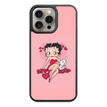 Betty Boop Phone Case For iPhone Samsung Galaxy Pixel - Betty Boop And Pudgy Posing On Pink Background
