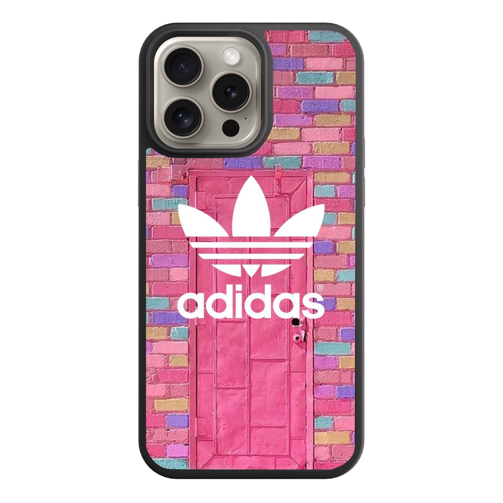 Adidas Phone Case For iPhone Samsung Galaxy Pixel - Adidas Trefoil Logo On Colorful Brick Wall Background