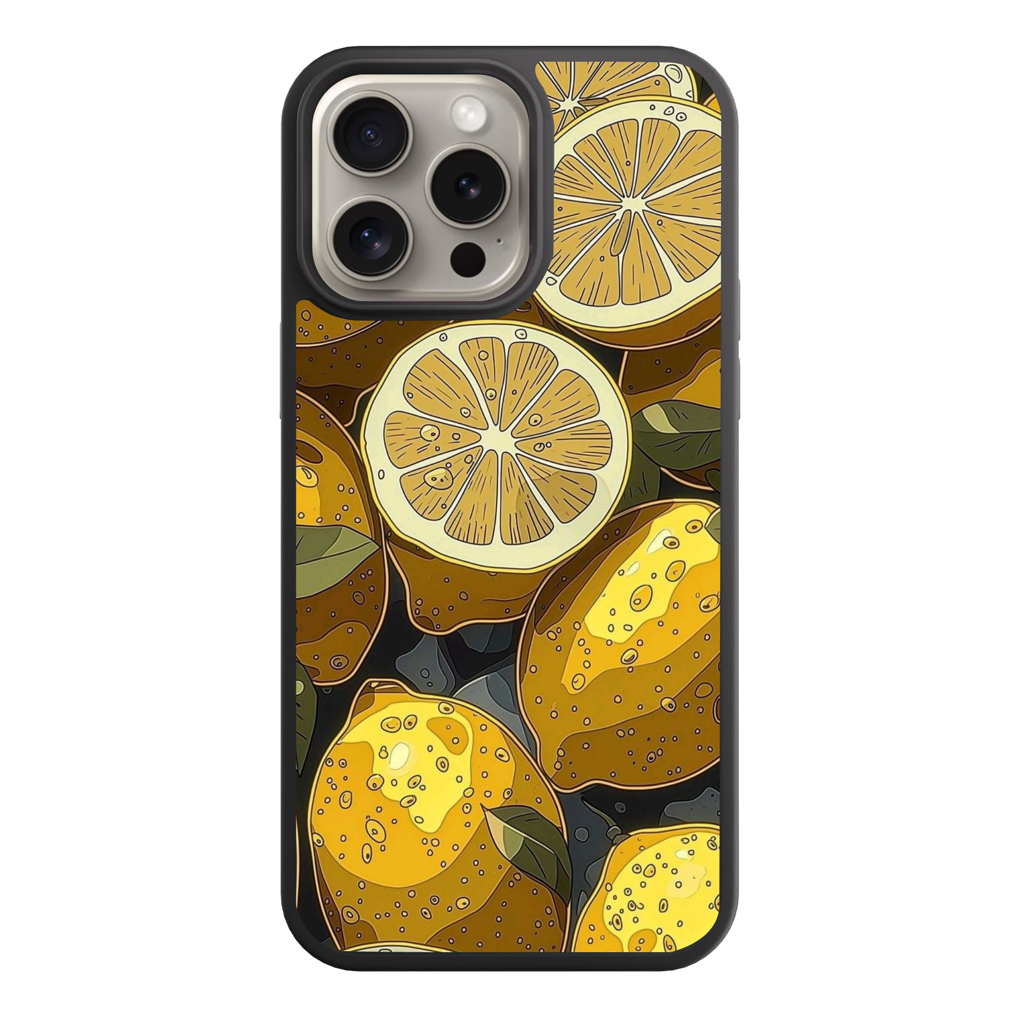 Lemon Pattern Phone Case For iPhone Samsung Galaxy Pixel - Comic Style Packed Lemon Pattern