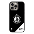 NBA Brooklyn Nets Phone Case For iPhone Samsung Galaxy Pixel - Brooklyn Nets And Nike Logo On Black And White Background