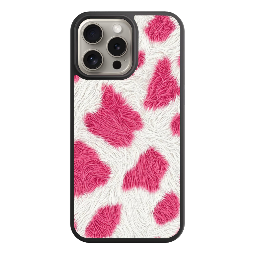 Animal Fur Pattern Phone Case For iPhone Samsung Galaxy Pixel - Hot Pink Cow Print Pattern