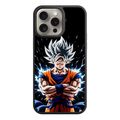 Dragon Ball Goku Phone Case For iPhone Samsung Galaxy Pixel - Mastered Ultra Instinct Son Goku With Blue Energy Aura And Glowing Light Particles On Black Background