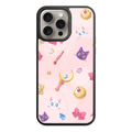 Sailor Moon Phone Case For iPhone Samsung Galaxy Pixel - Sailor Moon Magical Items Luna And Artemis Pattern On Pink Background
