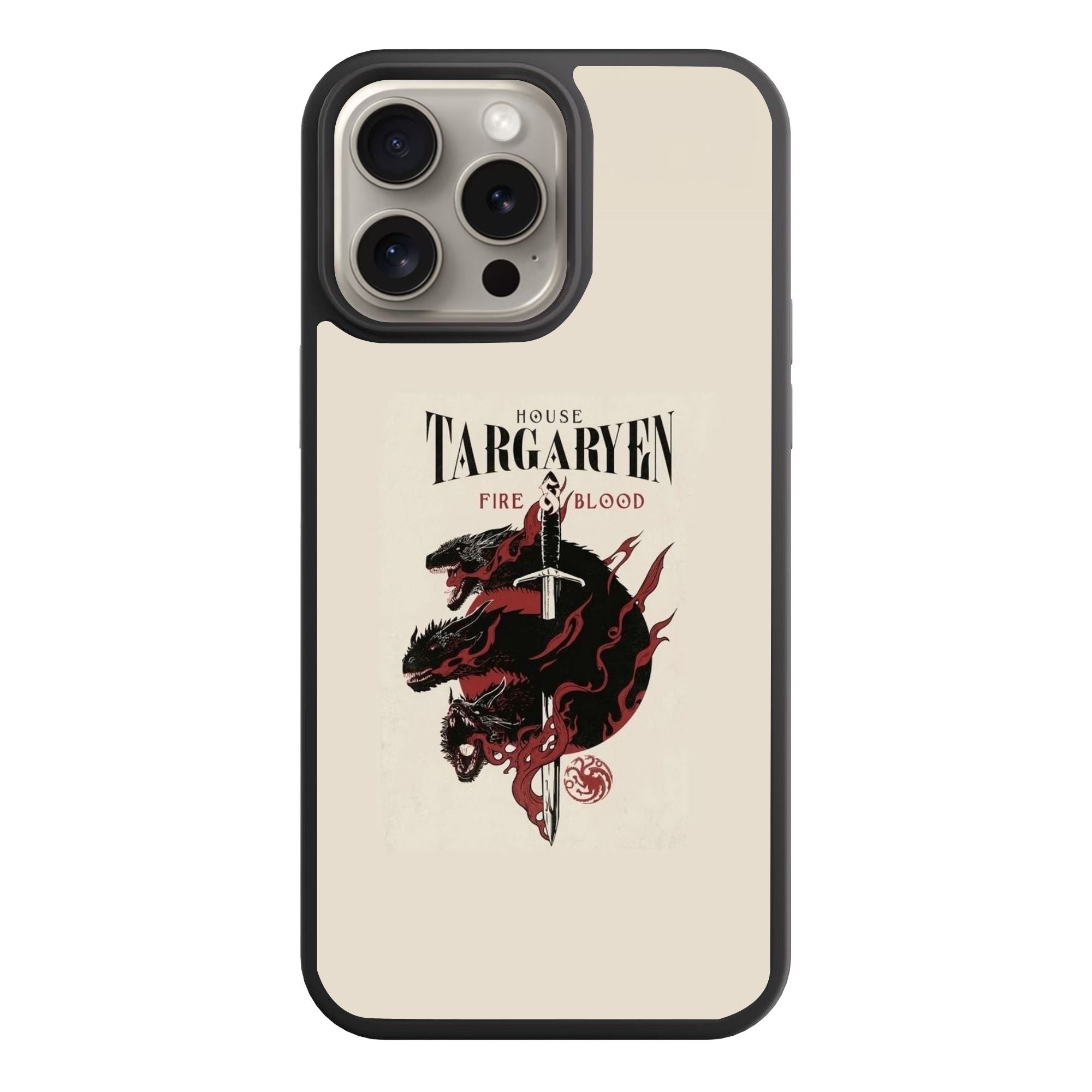 House Of The Dragon Phone Case For iPhone Samsung Galaxy Pixel - House Of The Dragon Fire And Blood Dragon Sword Poster In Beige Background