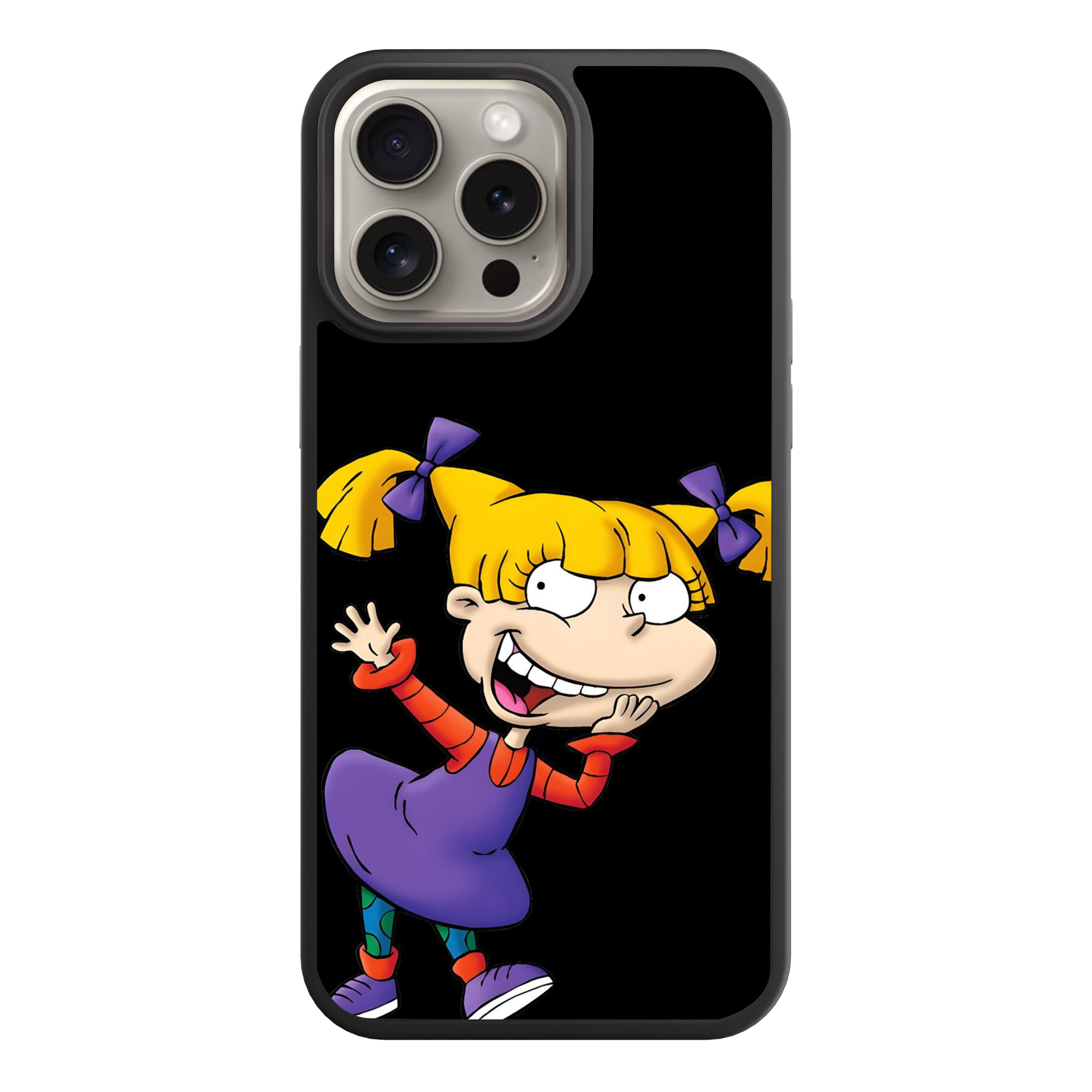 Rugrats Angelica Phone Case For iPhone Samsung Galaxy Pixel - Angelica Pickles Posing On Black Background