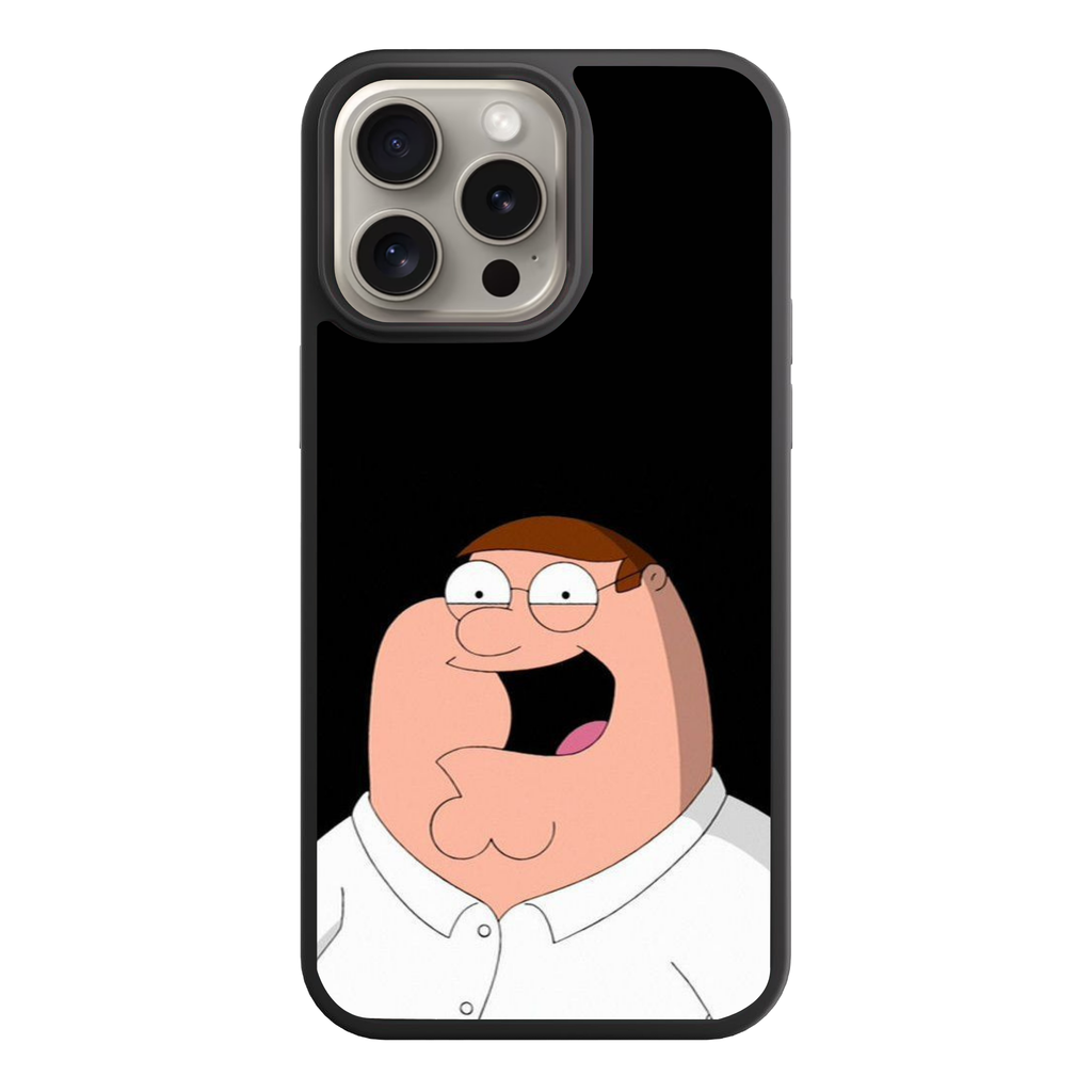 Family Guy Peter Griffin Phone Case For iPhone Samsung Galaxy Pixel - Peter Griffin Laughing On Black Background