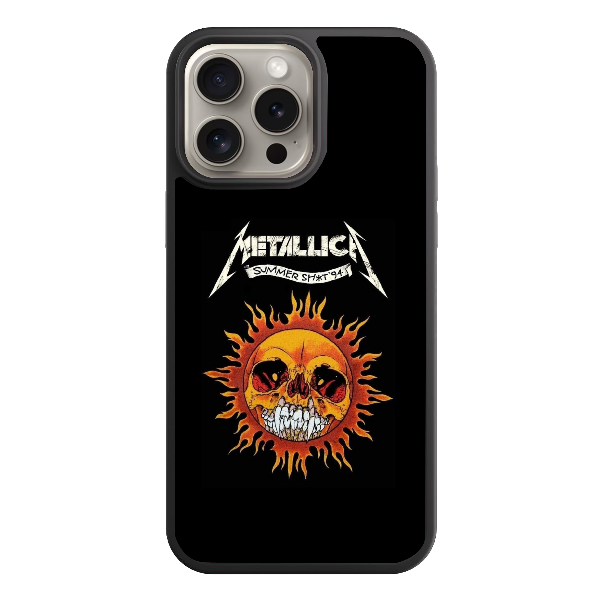 Metallica Phone Case For iPhone Samsung Galaxy Pixel - Metallica Summer Sht 94 Pushead Skull Sun On Black Background