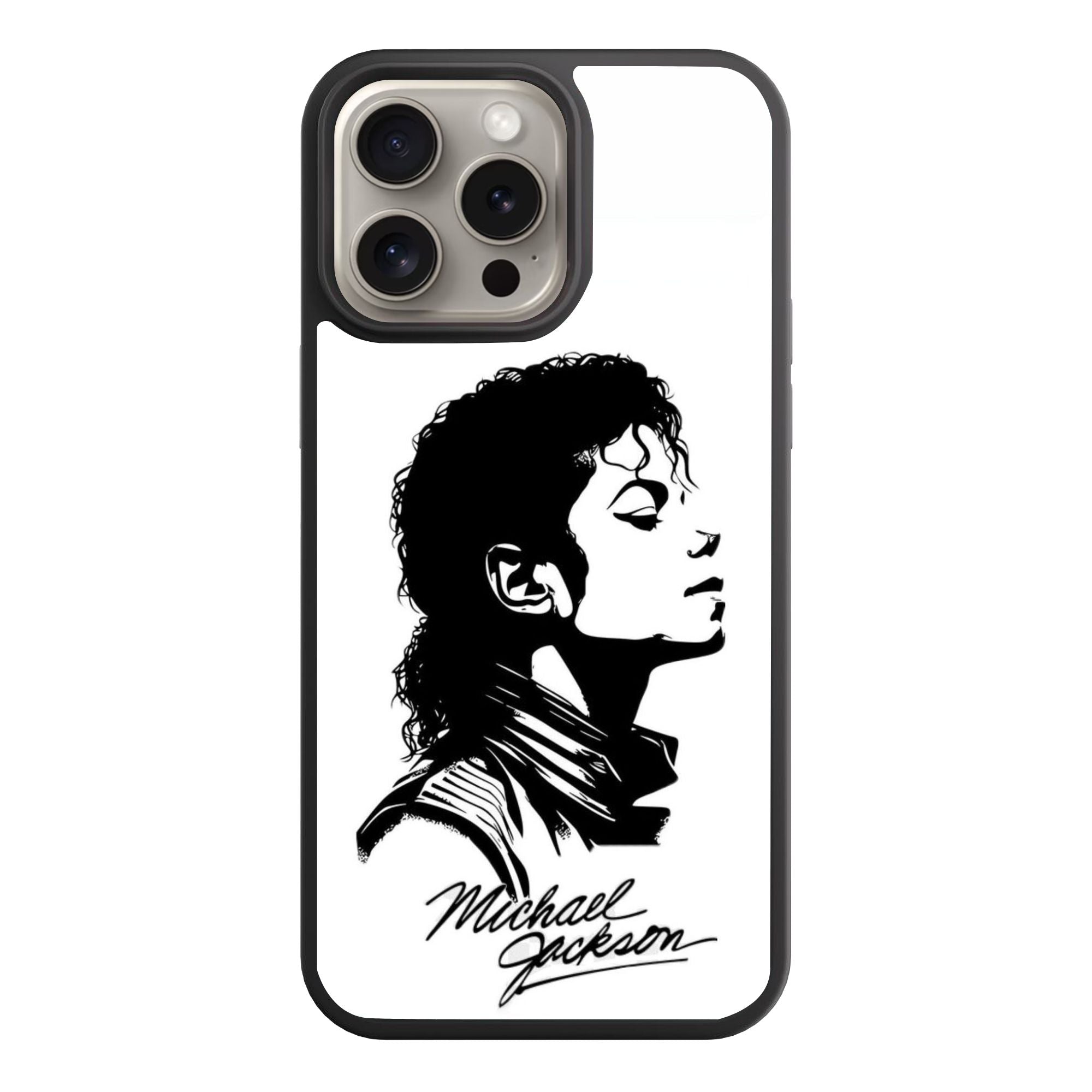Michael Jackson Phone Case For iPhone Samsung Galaxy Pixel - Michael Jackson Stencil Portrait In White Background