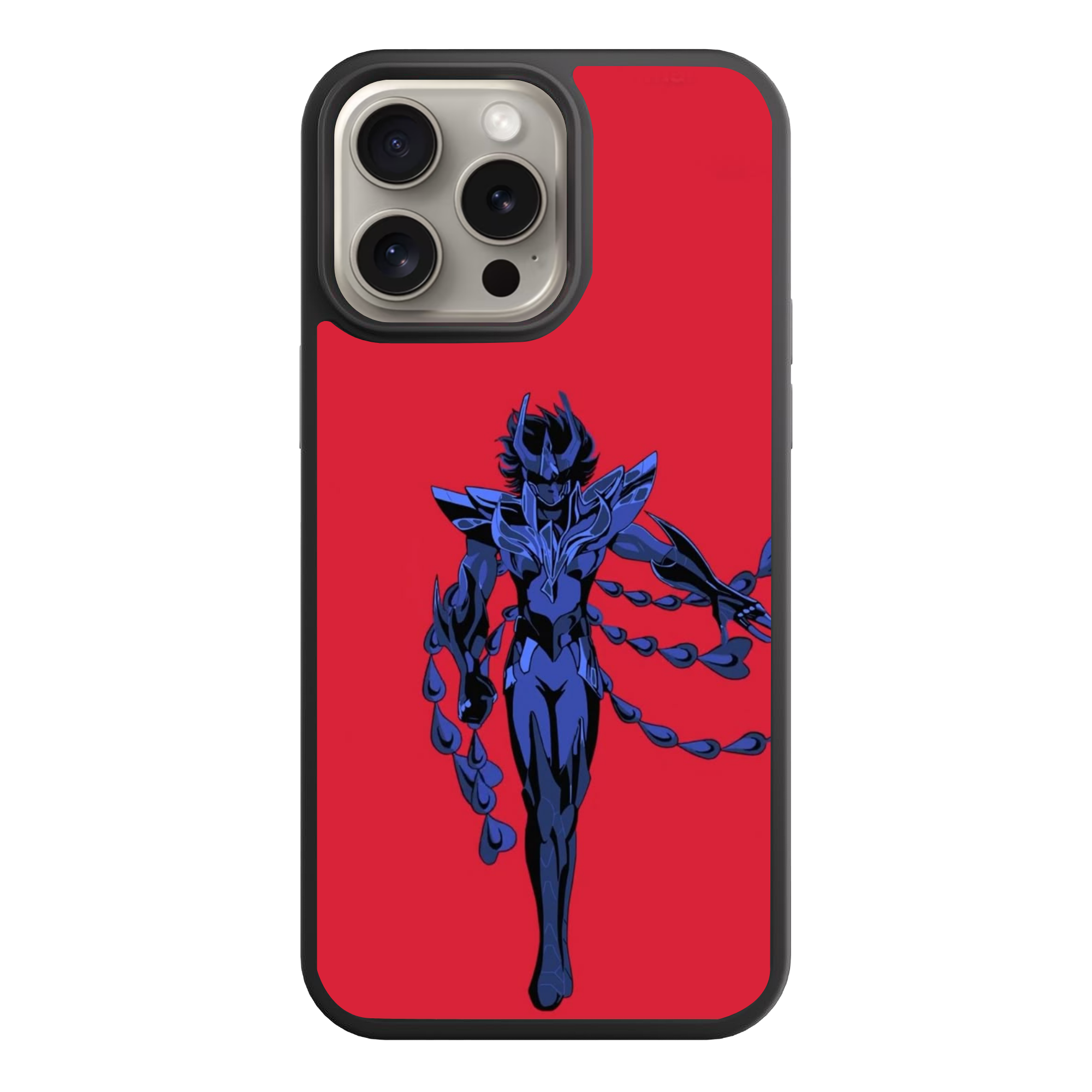 Saint Seiya Knights Of The Zodiac Phoenix Ikki Phone Case For iPhone Samsung Galaxy Pixel - Phoenix Ikki In Purple Armor On Red Background