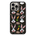 Looney Tunes Bugs Bunny Phone Case For iPhone Samsung Galaxy Pixel - Bugs Bunny Shocked Expression And Carrot Quote Pattern On Black Background