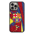 FC Barcelona Phone Case For iPhone Samsung Galaxy Pixel - FC Barcelona Crest On Abstract Oil Painting Textured Background