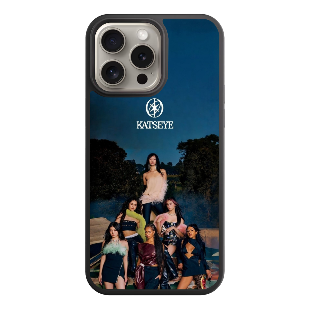 Katseye Phone Case For iPhone Samsung Galaxy Pixel - Katseye Members Promotional Portrait Under Blue Sky Background