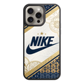 Nike Phone Case For iPhone Samsung Galaxy Pixel - Nike 3D Gold And Navy Geometric Art