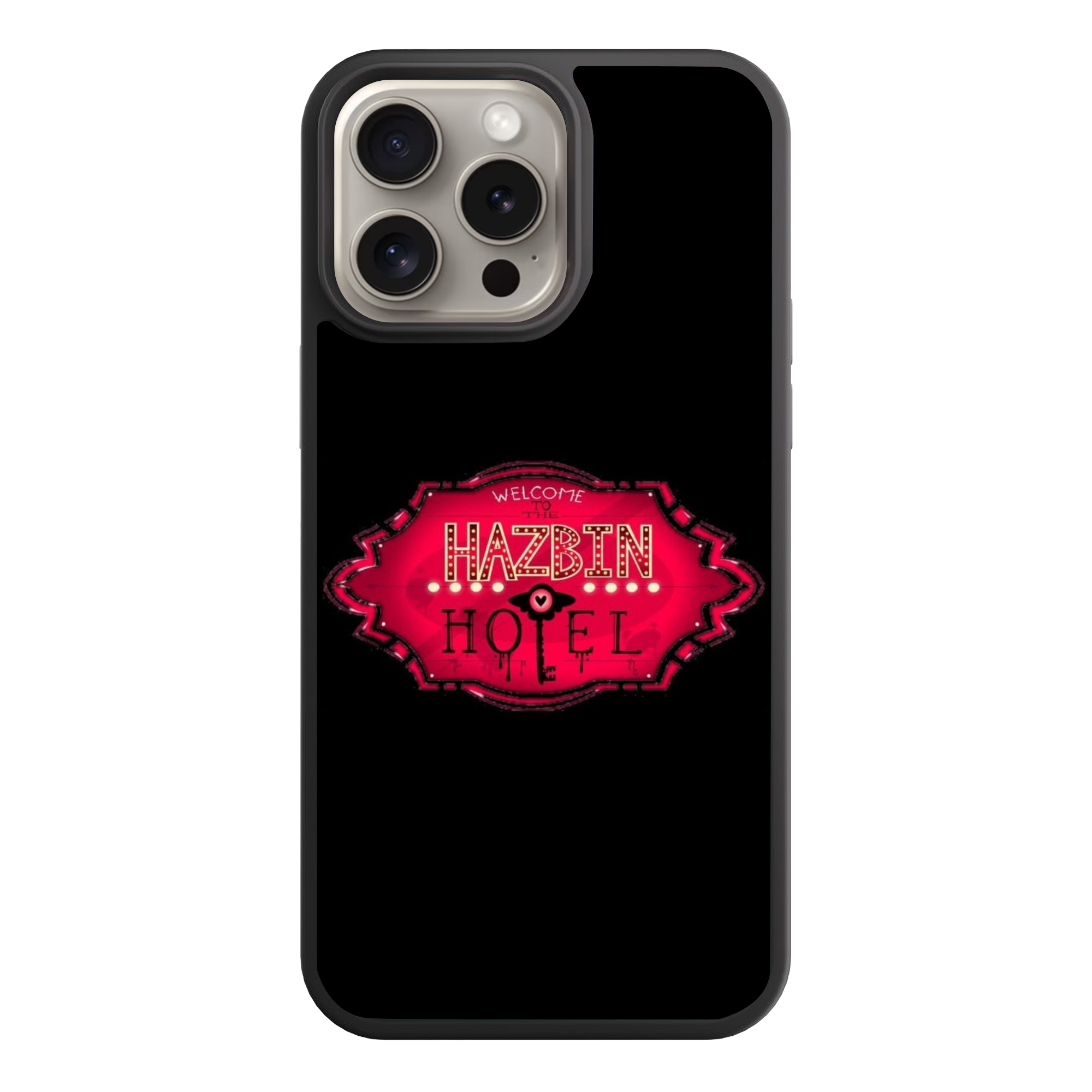 Hazbin Hotel Phone Case For iPhone Samsung Galaxy Pixel - Hazbin Hotel Neon Sign Logo On Black Background