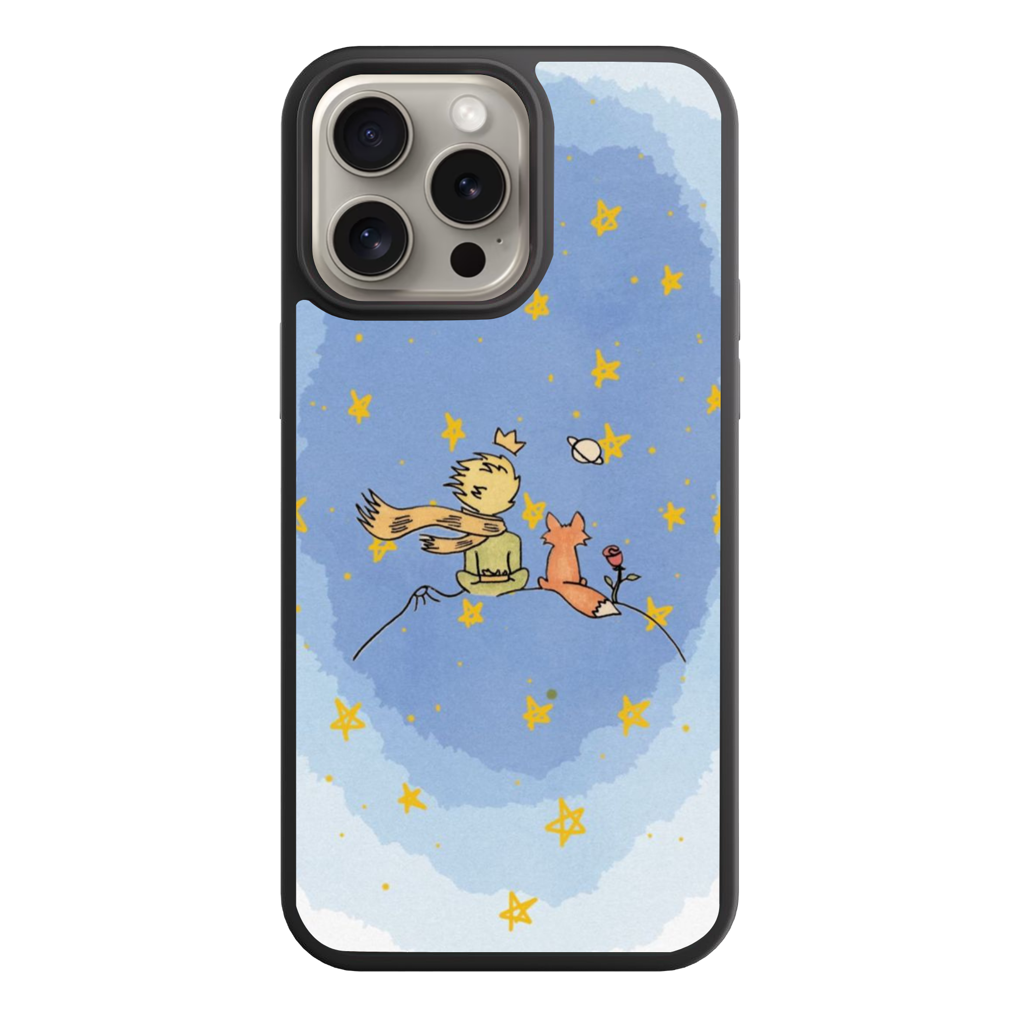 The Little Prince Phone Case For iPhone Samsung Galaxy Pixel - The Little Prince And Fox Starry Sky Illustration On Blue Background