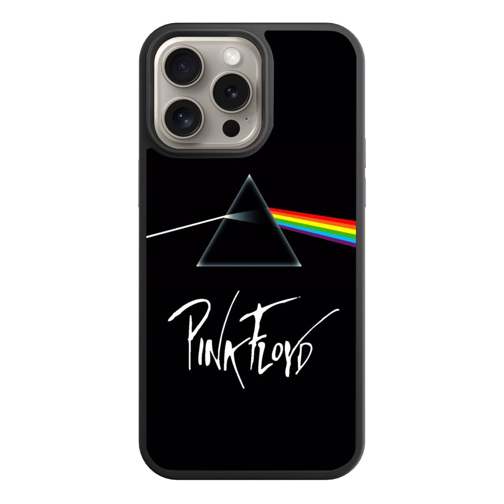 Pink Floyd Phone Case For iPhone Samsung Galaxy Pixel - Pink Floyd The Dark Side Of The Moon Album Cover Poster In Black Background