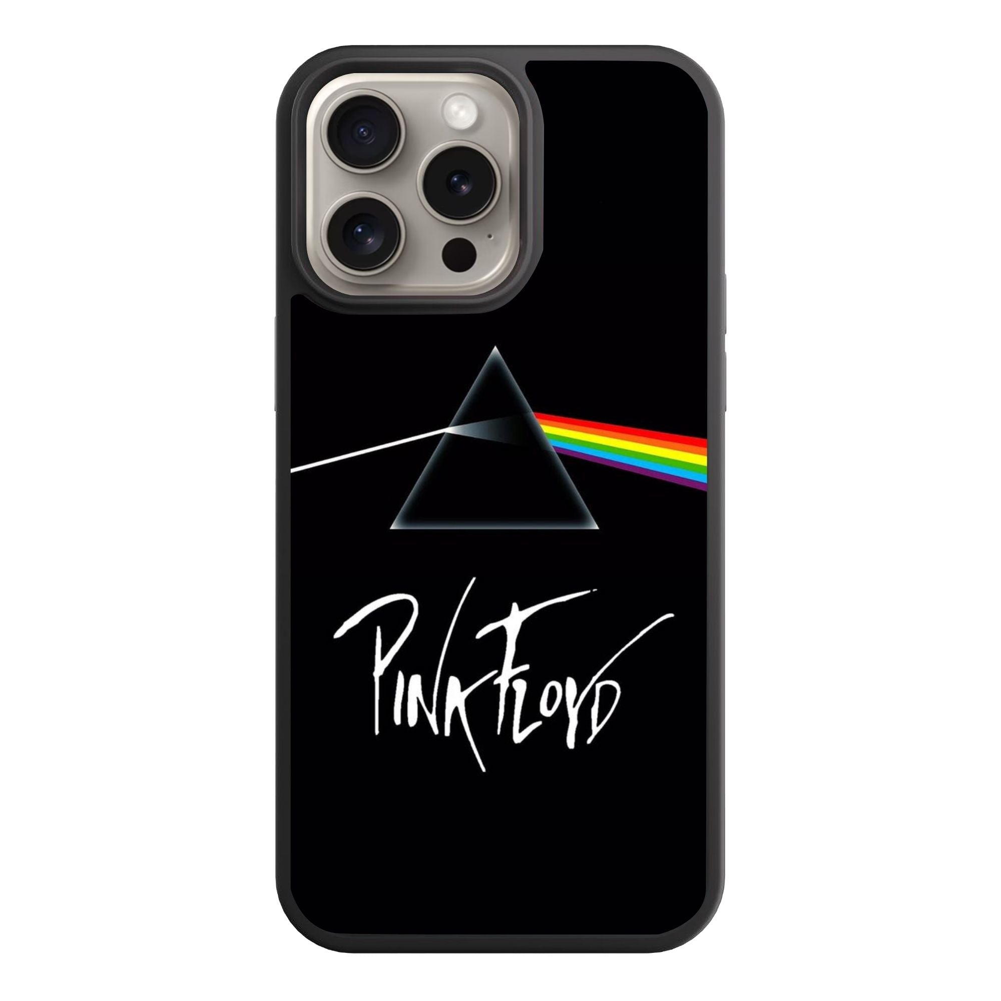 Pink Floyd Phone Case For iPhone Samsung Galaxy Pixel - Pink Floyd The Dark Side Of The Moon Album Cover Poster In Black Background