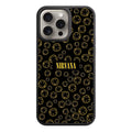 Nirvana Phone Case For iPhone Samsung Galaxy Pixel - Nirvana Smiley Face Repeated Logo Pattern In Black Background