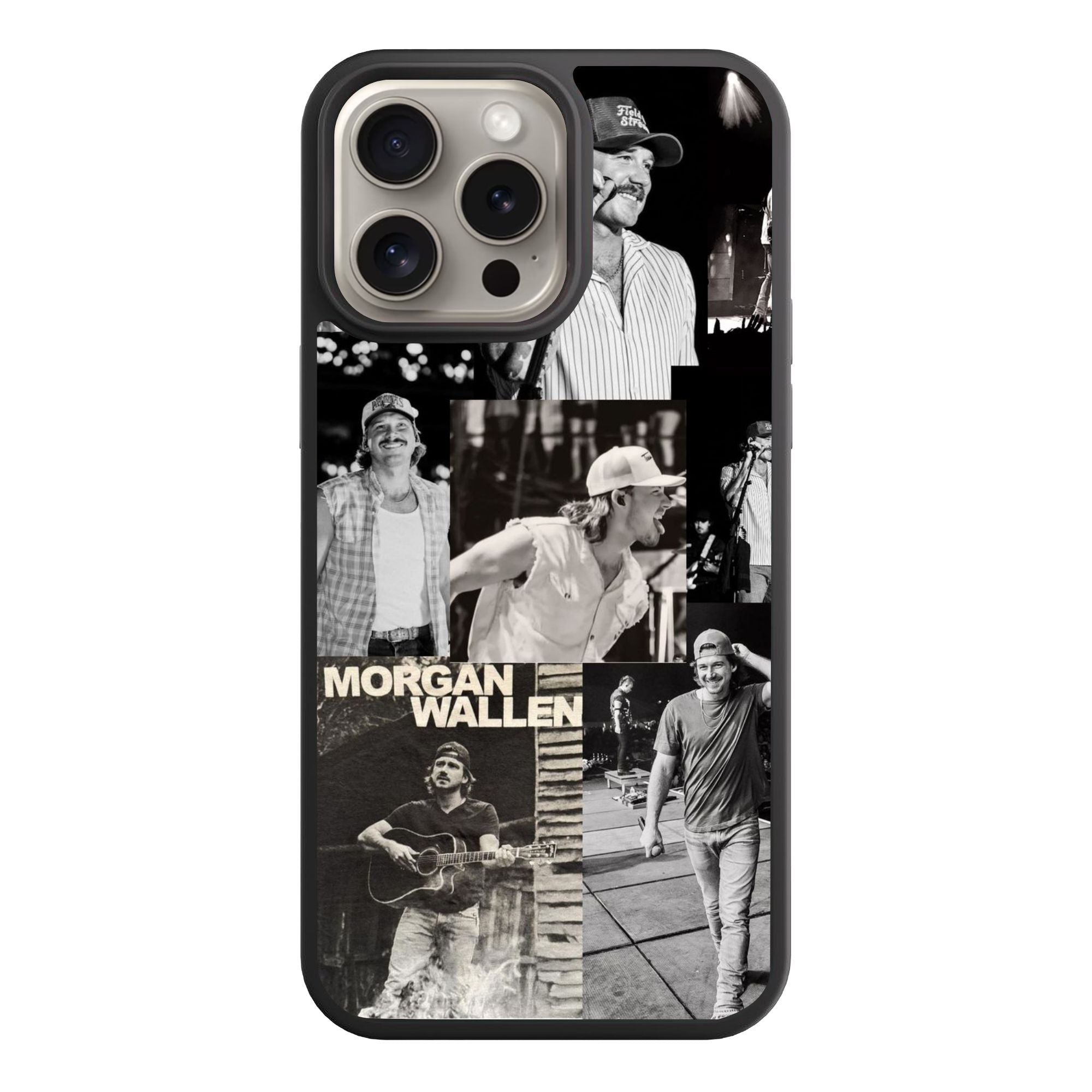 Morgan Wallen Phone Case For iPhone Samsung Galaxy Pixel - Morgan Wallen Country Music Concert Collage In Black Background