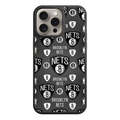 NBA Brooklyn Nets Phone Case For iPhone Samsung Galaxy Pixel - Brooklyn Nets Logo Pattern On Grey Background